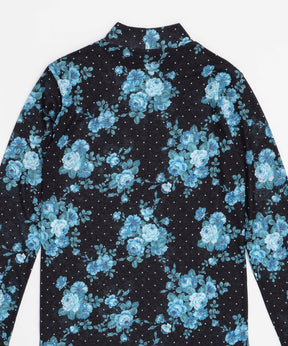 Flower Dot Turtle High Neck Tops