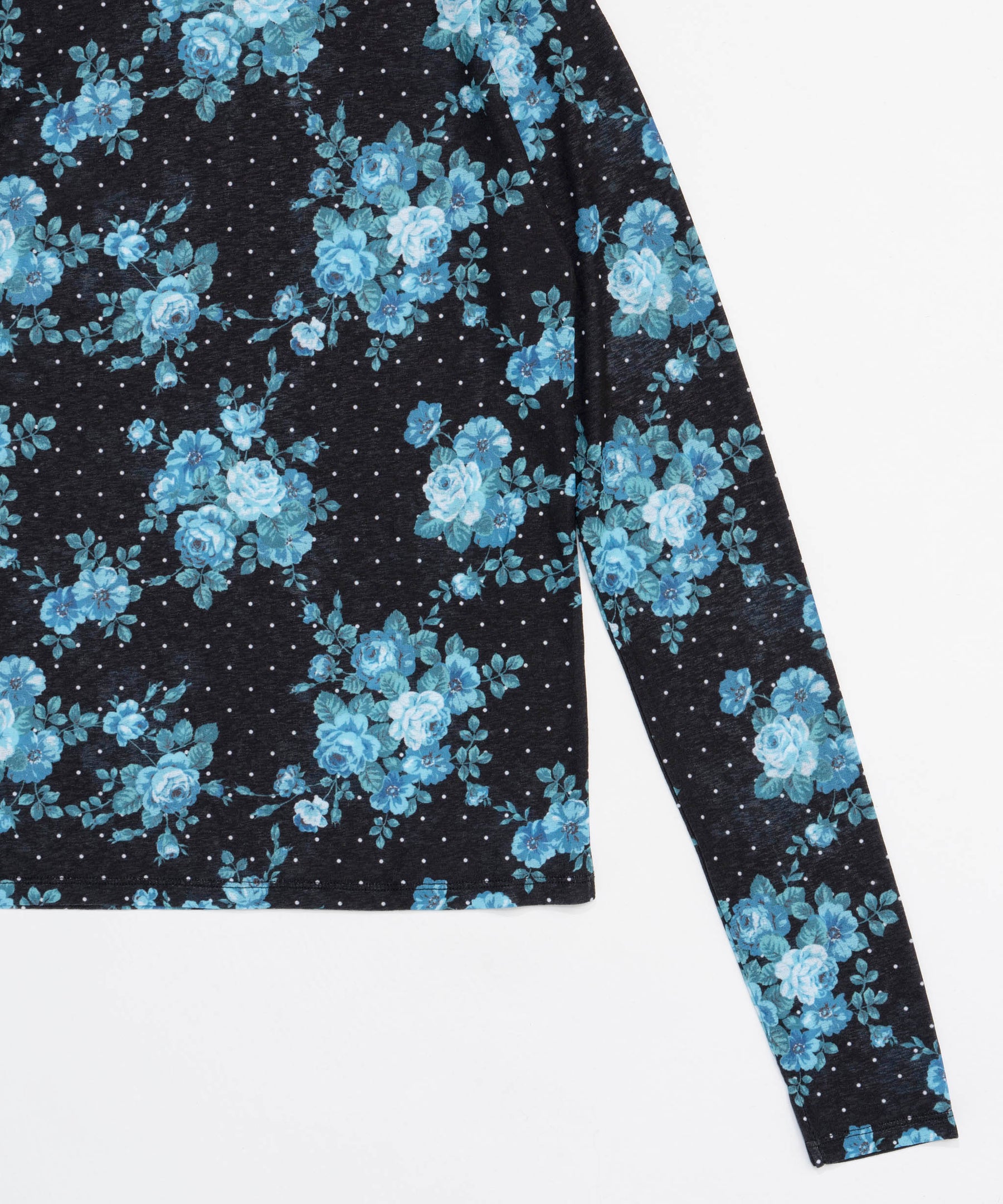 Flower Dot Turtle High Neck Tops