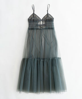 Tulle Shirring Gathered Dress