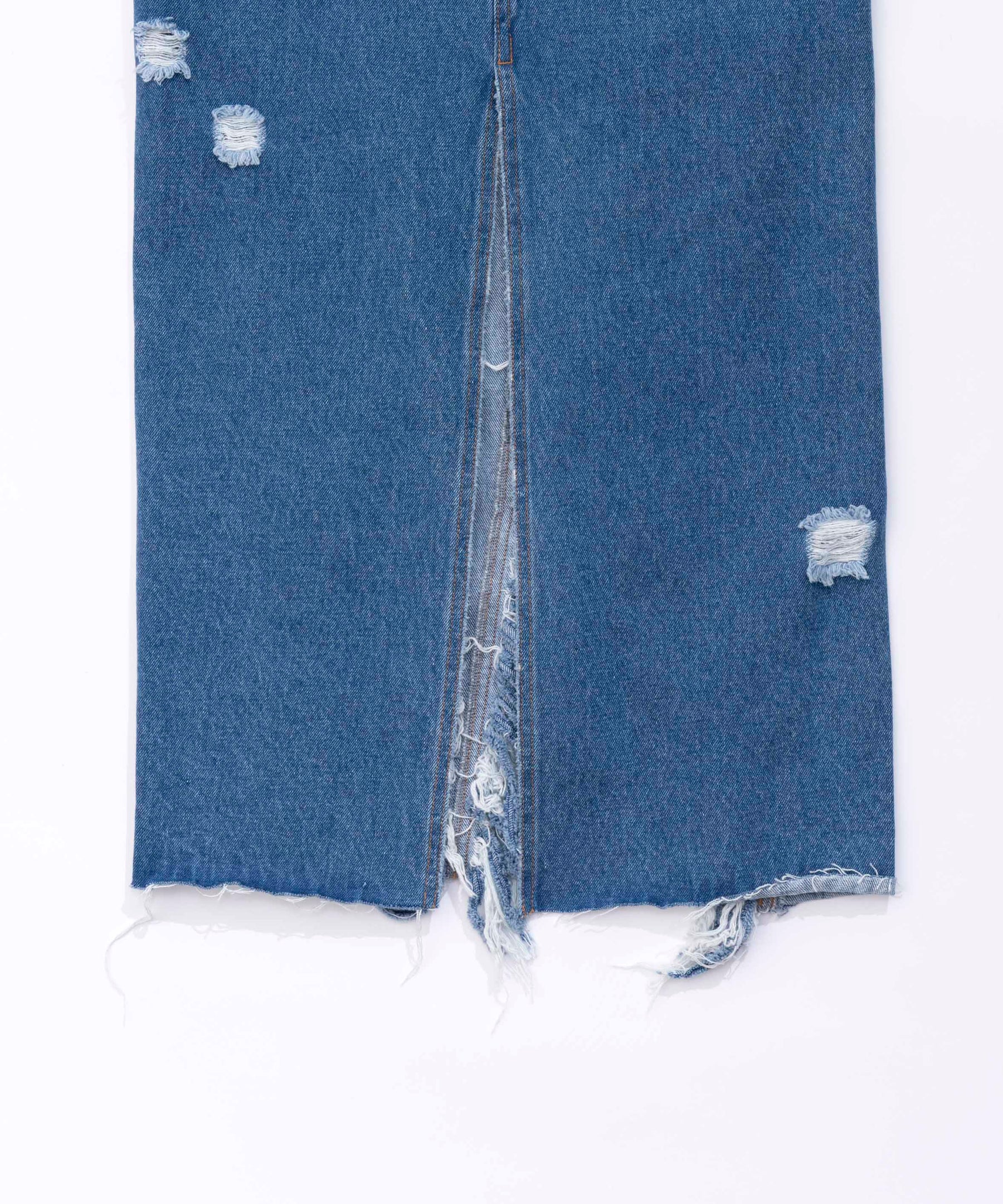 High Damage Denim Skirt