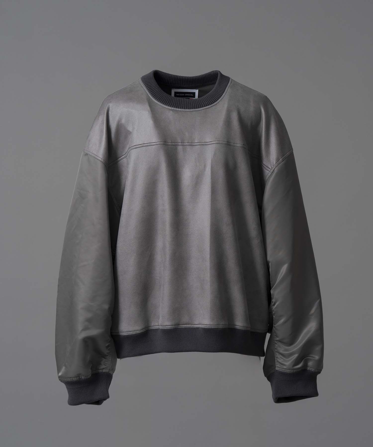 【24AW PRE-ORDER】Different Material Docking Prime-Over Crew Neck Pullover