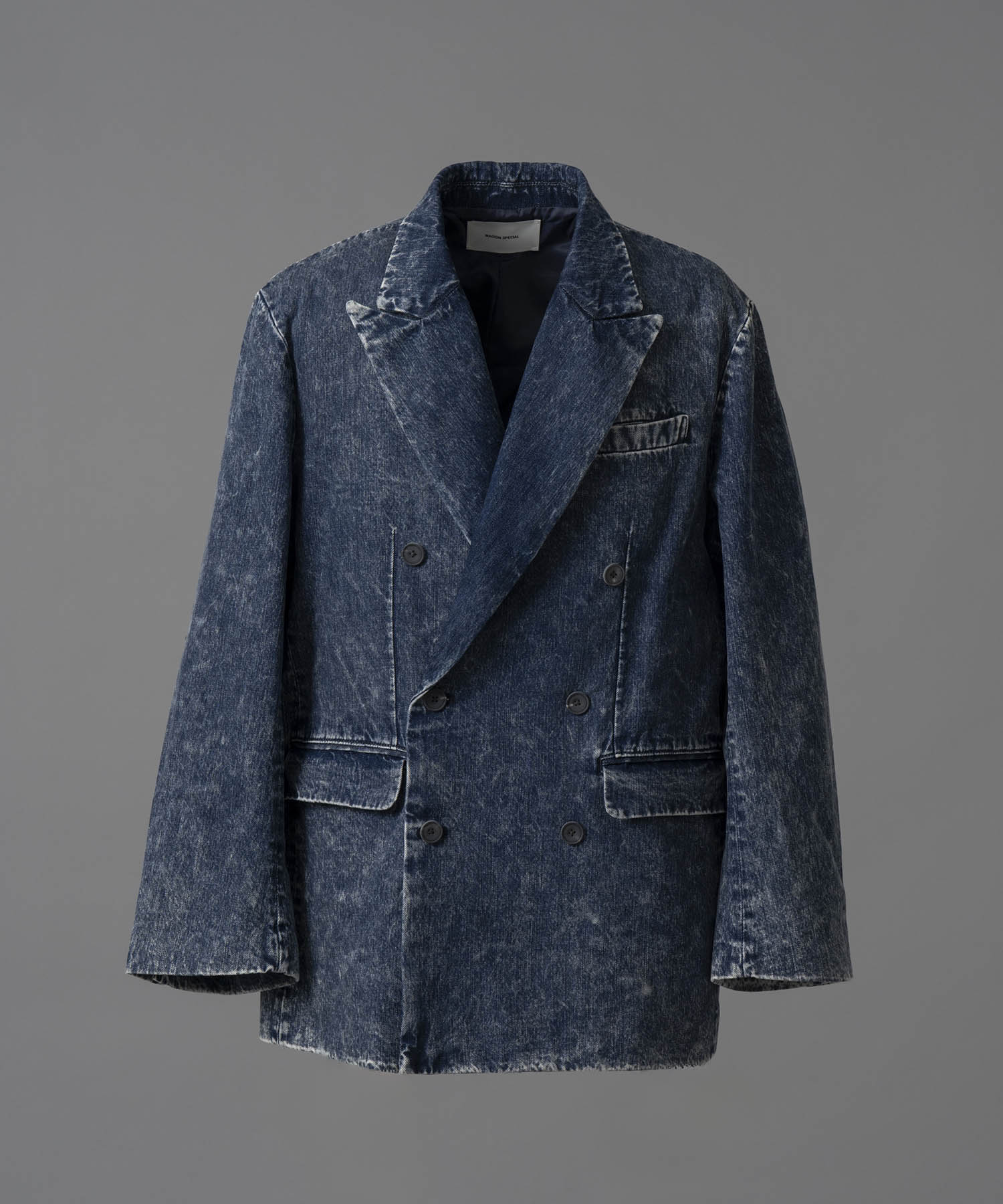 11oz Chemical Over-Dye Denim Dress-Over Double Tailored Jacket