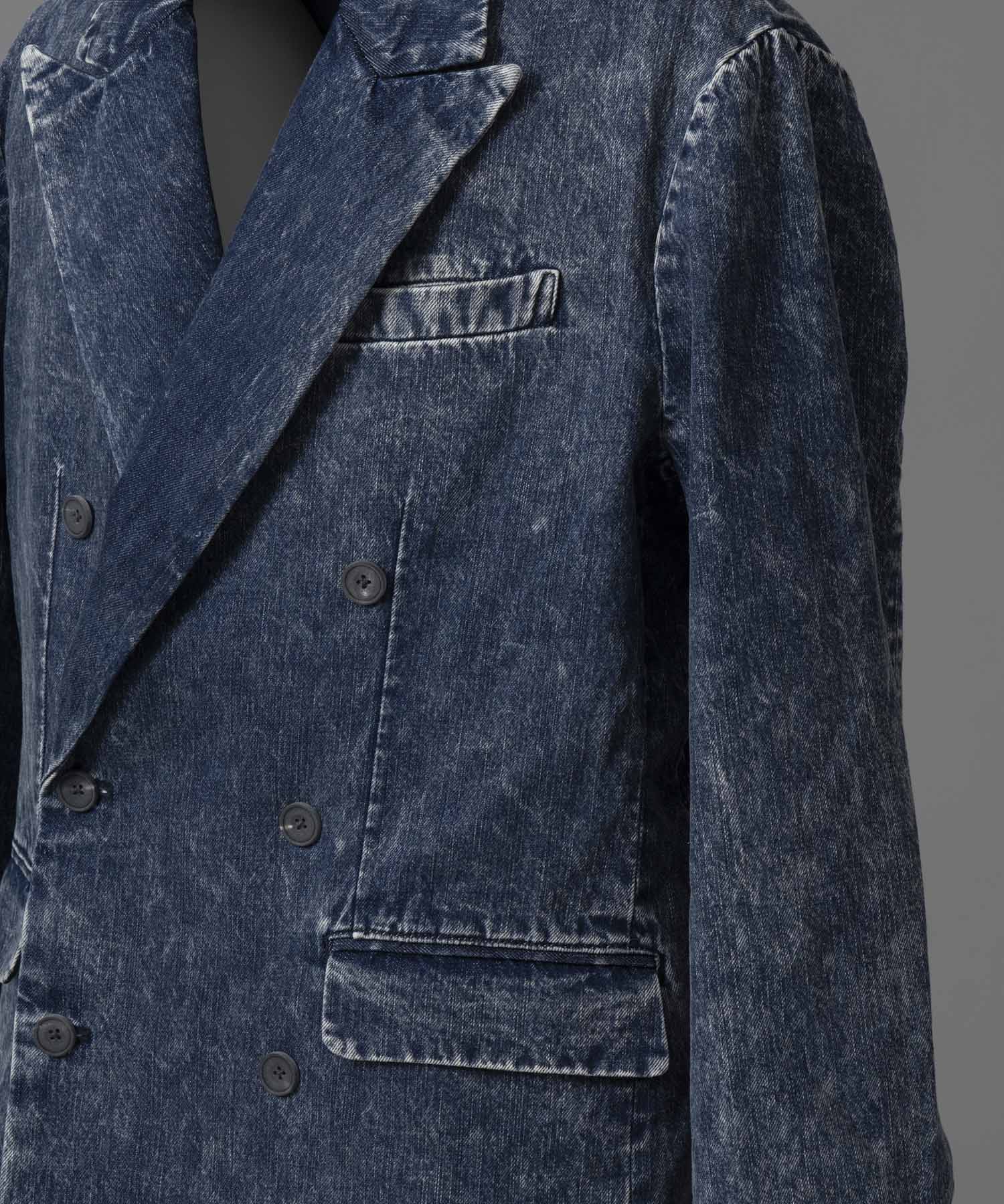 11oz Chemical Over-Dye Denim Dress-Over Double Tailored Jacket