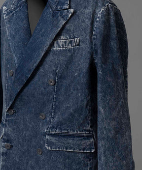 11oz Chemical Over-Dye Denim Dress-Over Double Tailored Jacket