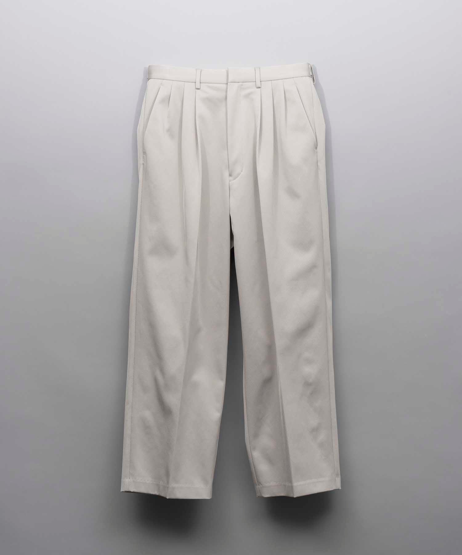 Triacetate Three-Tuck Wide Pants