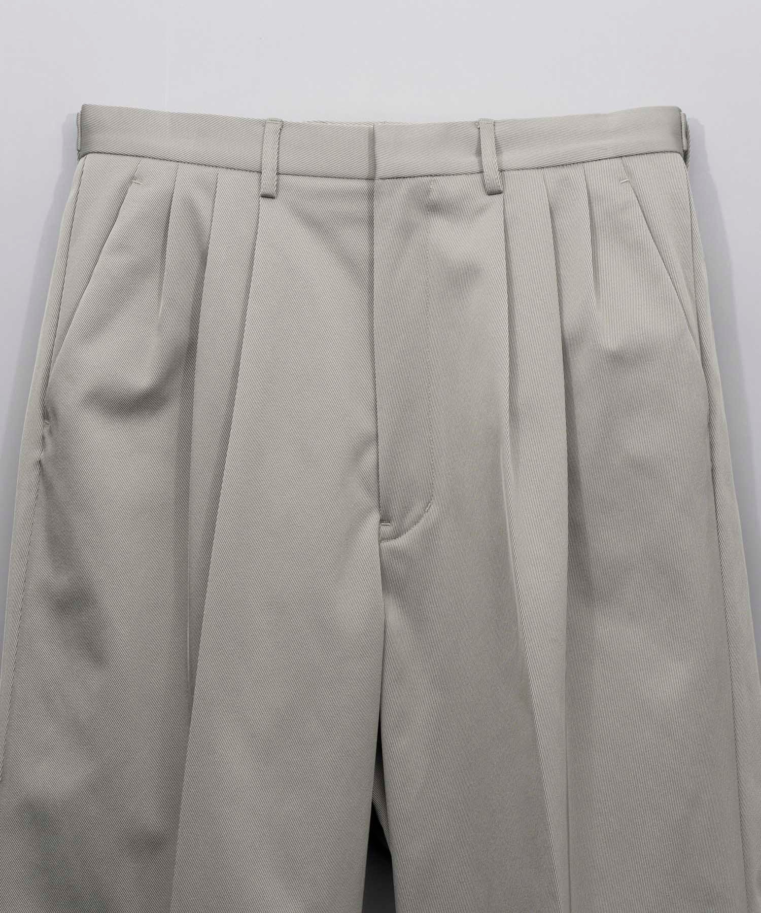 Triacetate Three-Tuck Wide Pants