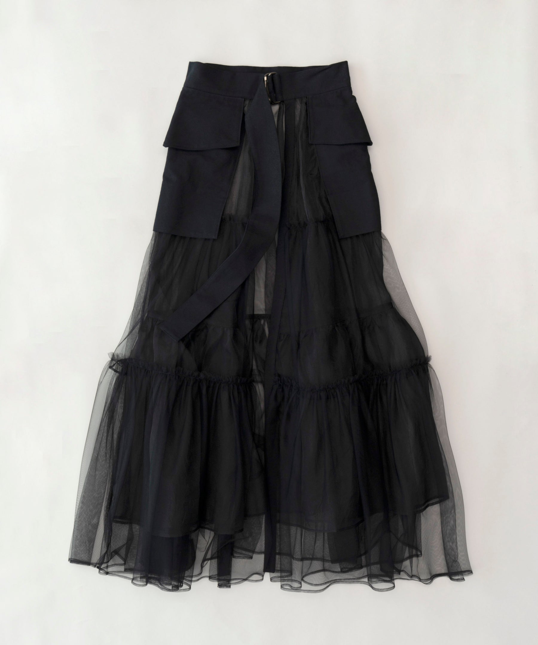 Tulle Tiered Belt Skirt