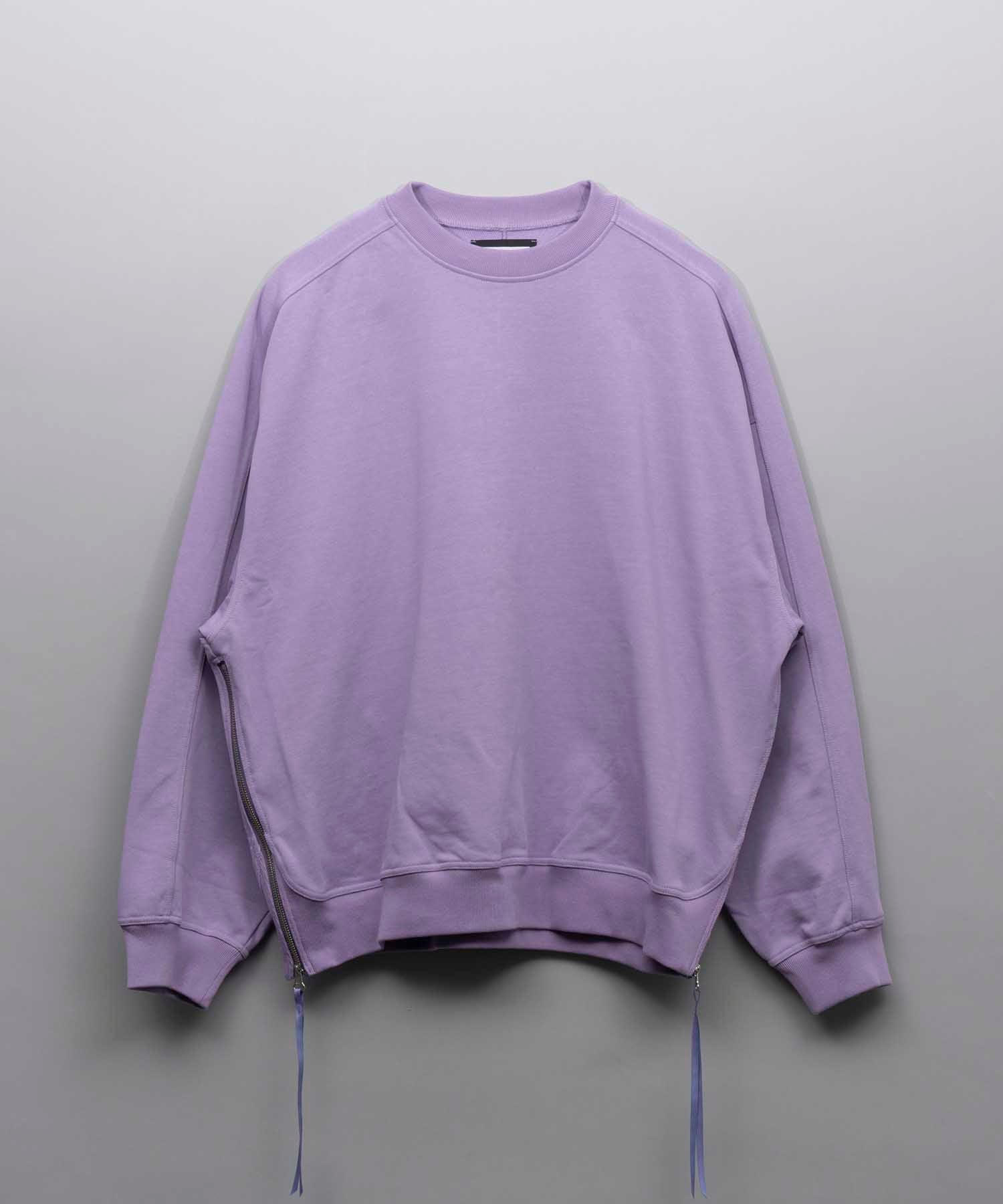 Heavy-Weight Sweat Prime-Over Side Zip Crew Neck Pullover