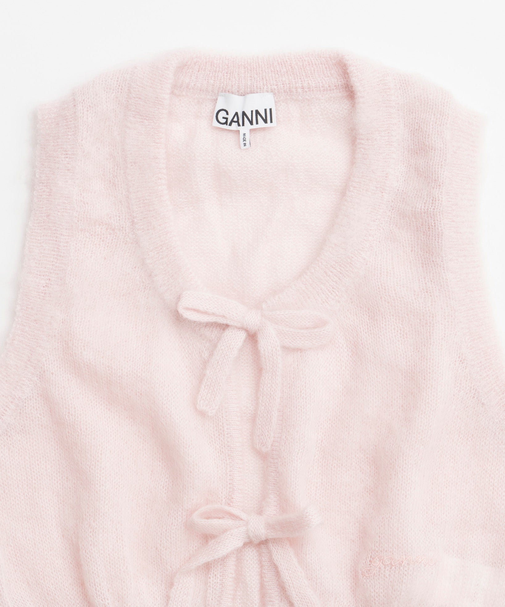 【GANNI】Light Mohair Tie String Vest