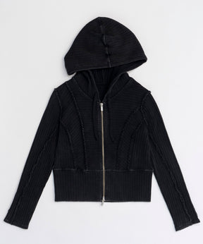 Ribbed Short Hoodie