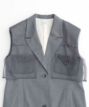 【SALE】Tailored Gilet One-piece Dress