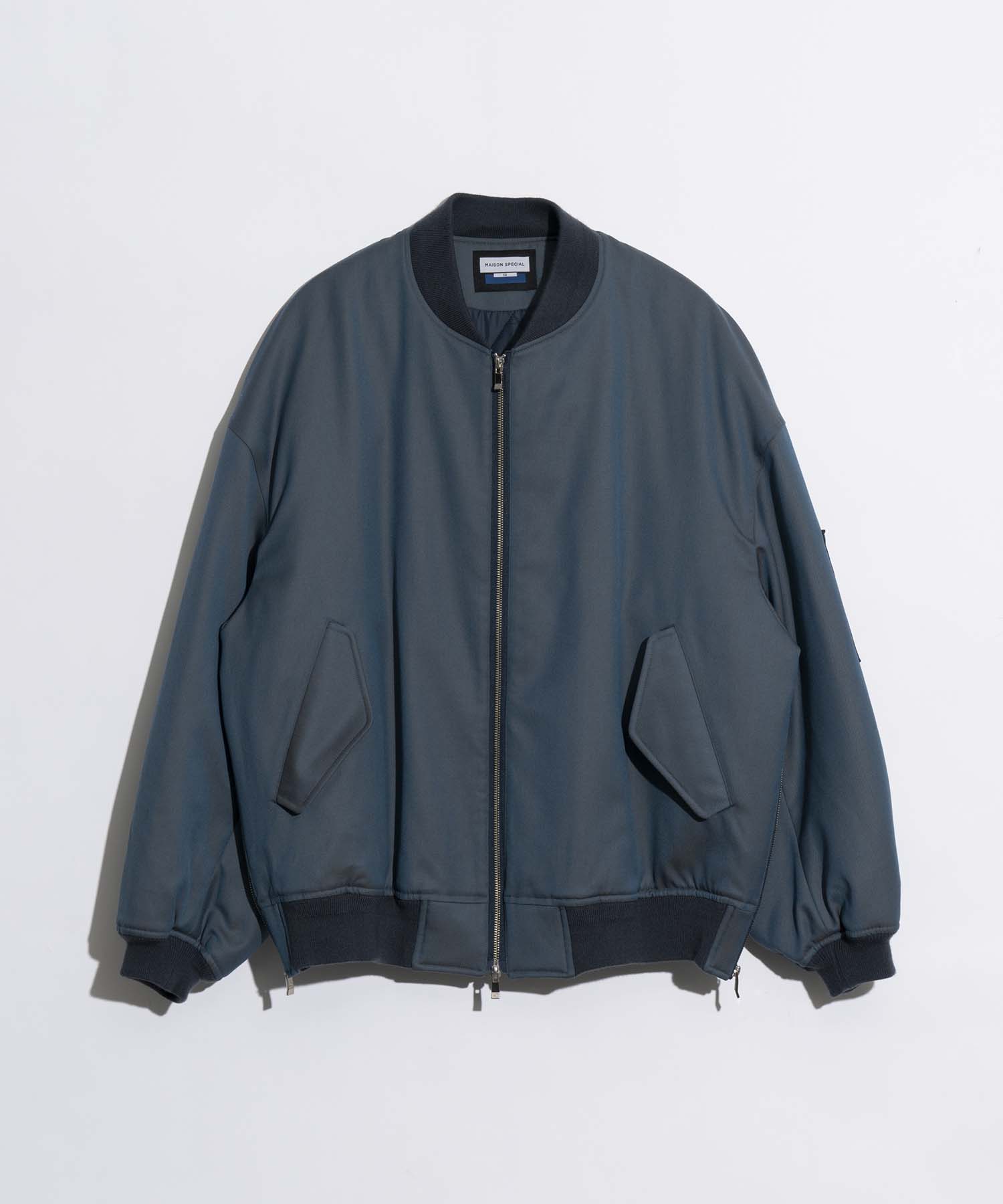 Prime-Over Wool Chambray MA-1 Bomber Jacket