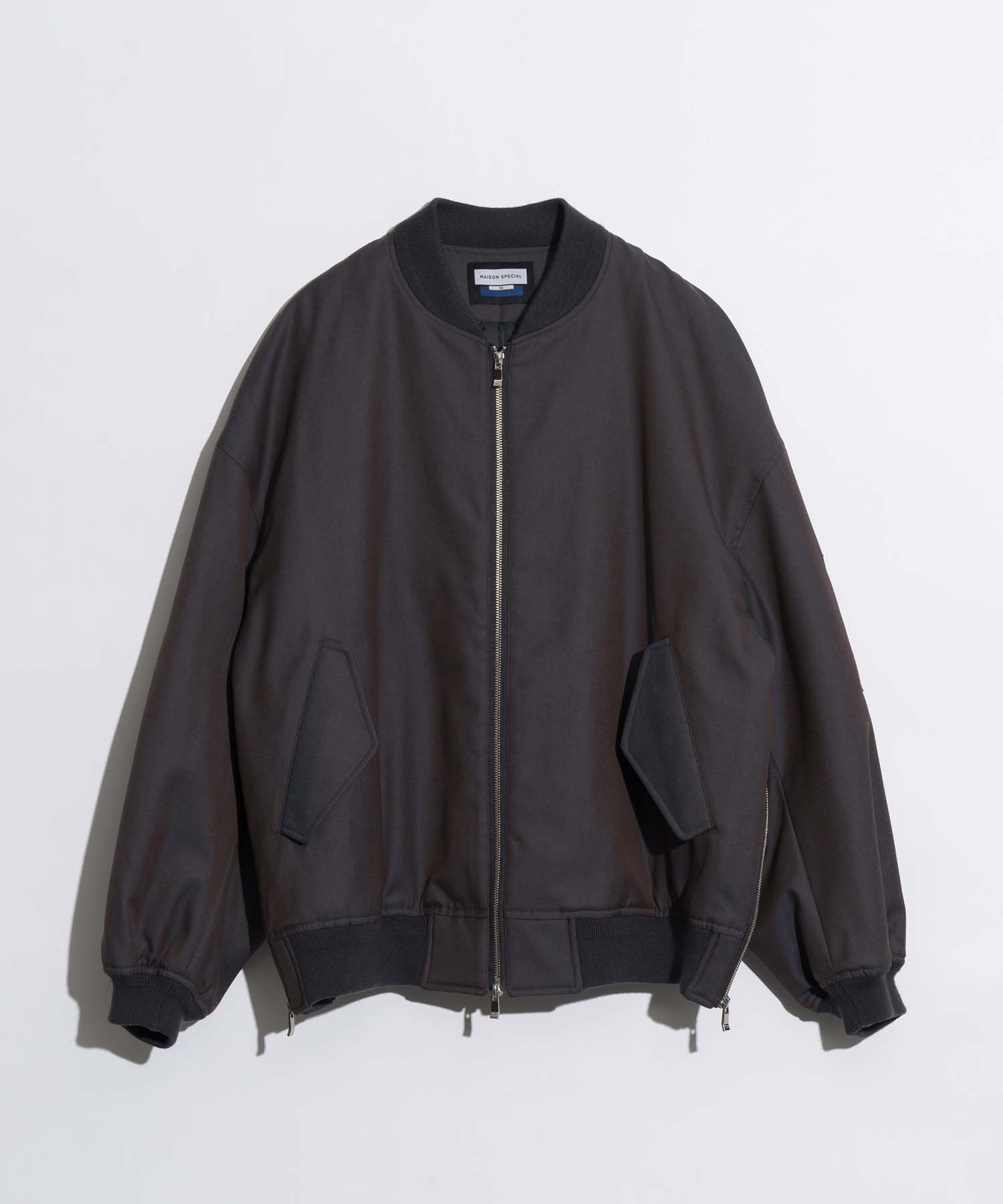 Prime-Over Wool Chambray MA-1 Bomber Jacket