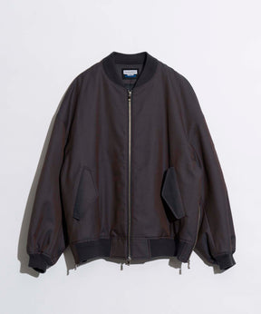 Prime-Over Wool Chambray MA-1 Bomber Jacket