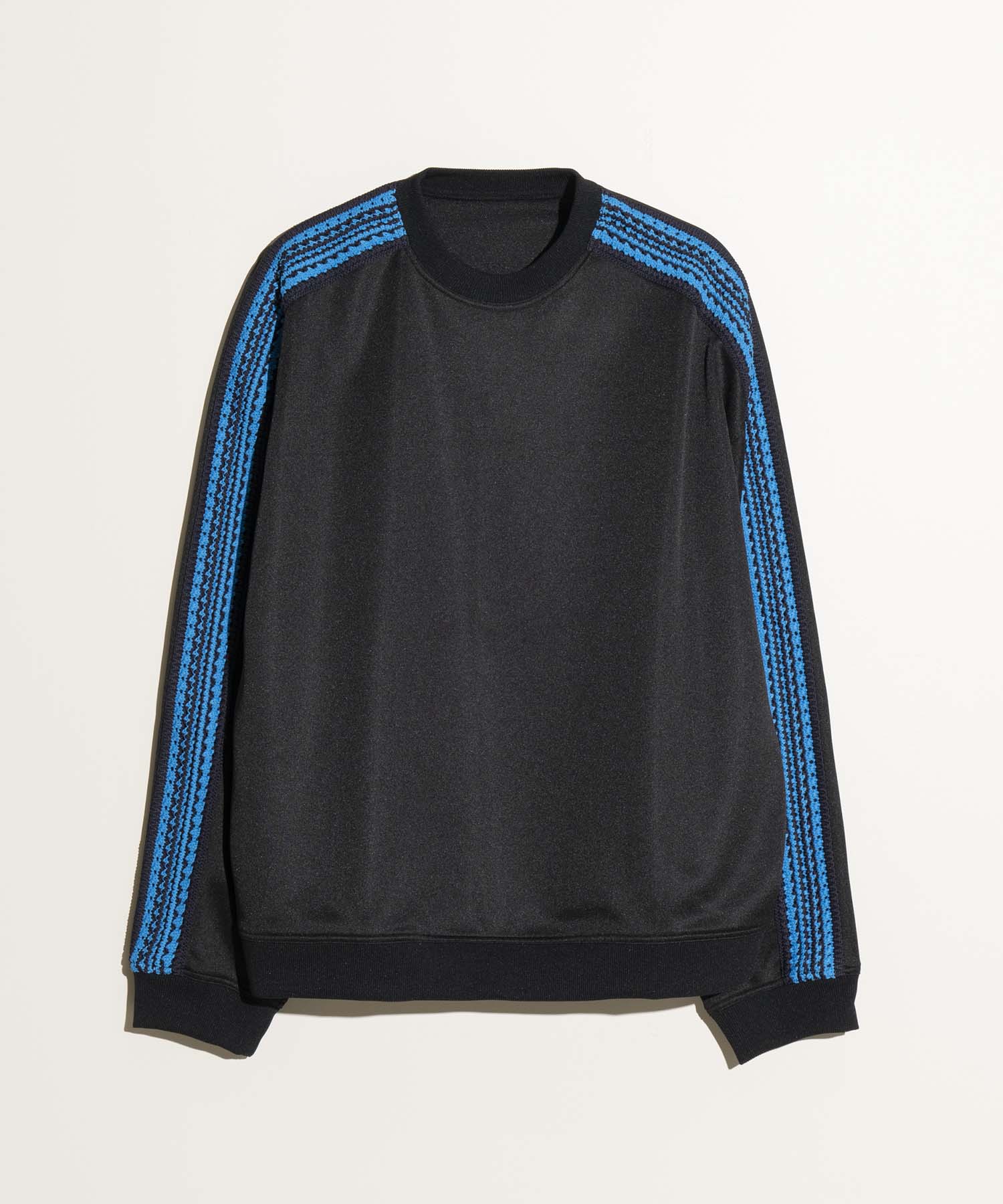 Prime-Over Crochet Line Crew Neck Track Pullover