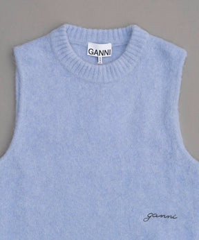 【GANNI】Brushed Alpaca O-Neck Vest