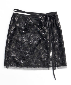 Glitter Flower Wrap Skirt