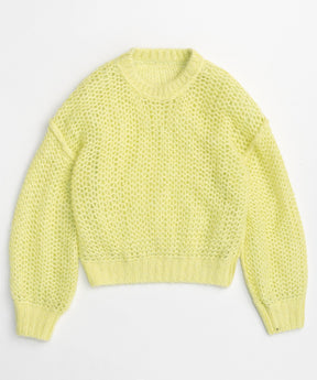 Tulle Layered Low Gauge Reversible Knit Pullover