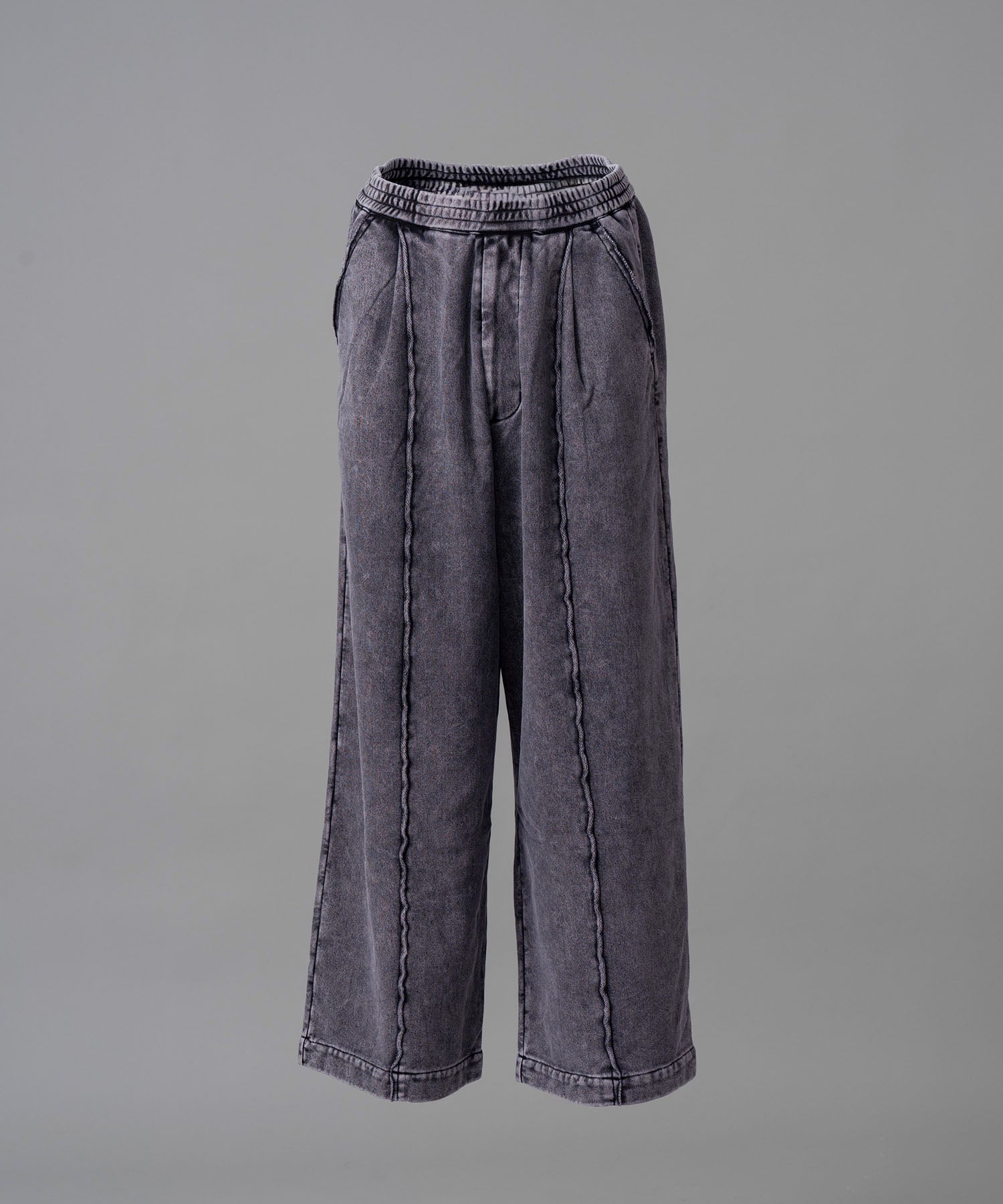 Chemical Over-Dye Heavy-Weight Sweat Pin tuck Easy Wide Pants