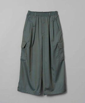 High Count Wool Prime-Wide Cargo Pants