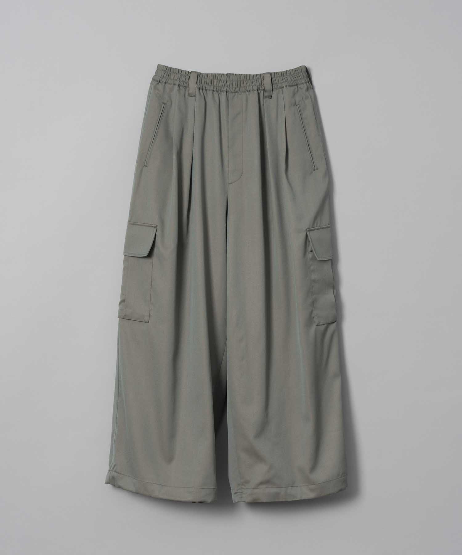 High Count Wool Prime-Wide Cargo Pants