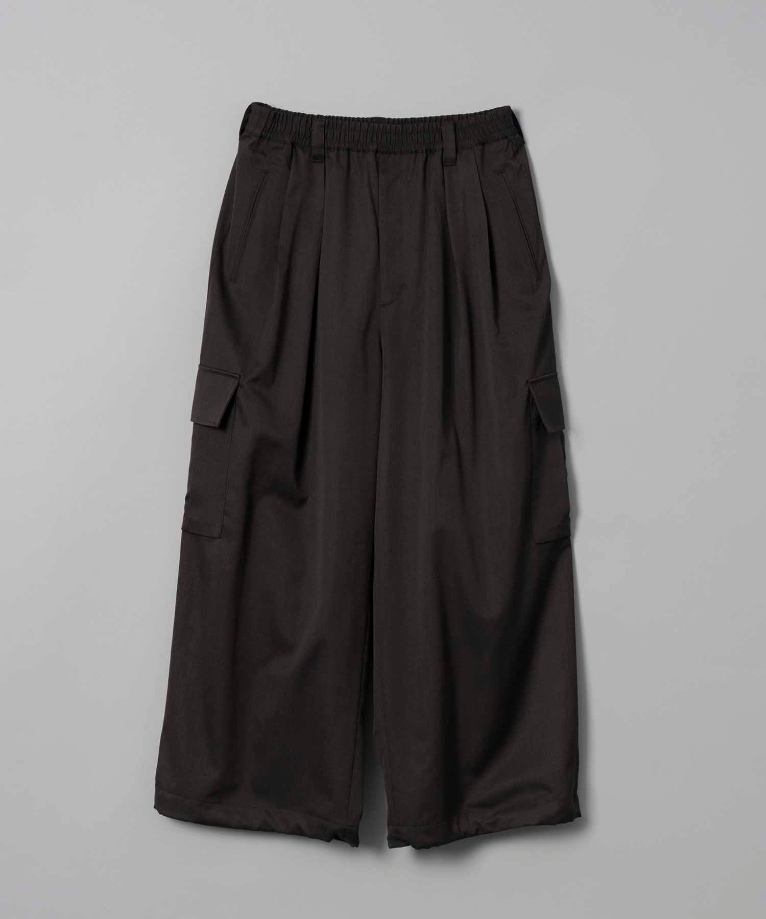 High Count Wool Prime-Wide Cargo Pants