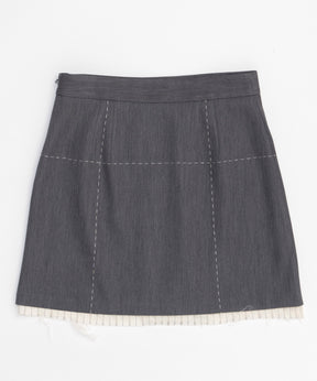 Low Waist Stitch Mini Skirt