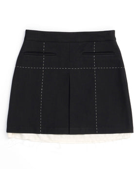 Low Waist Stitch Mini Skirt