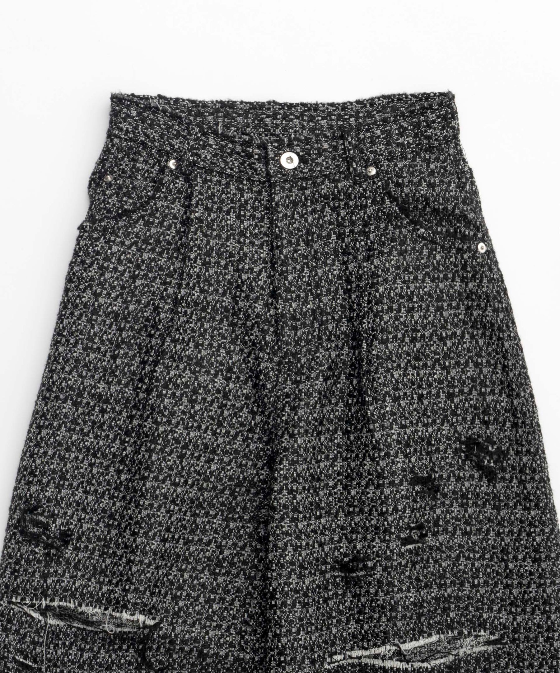 【SALE】Tweed Distressed Wide Pants