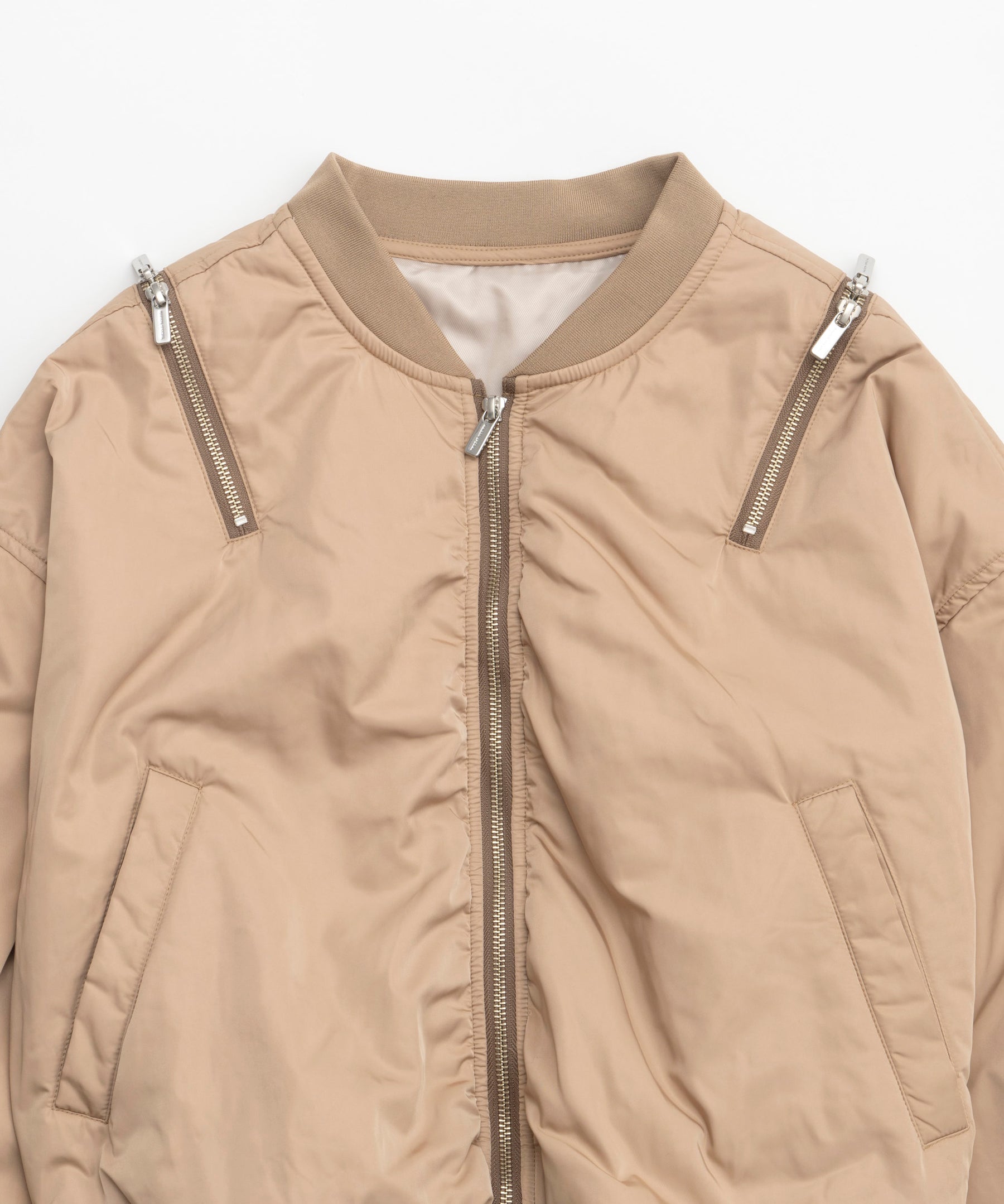 Shoulder Zip Nylon Blouson