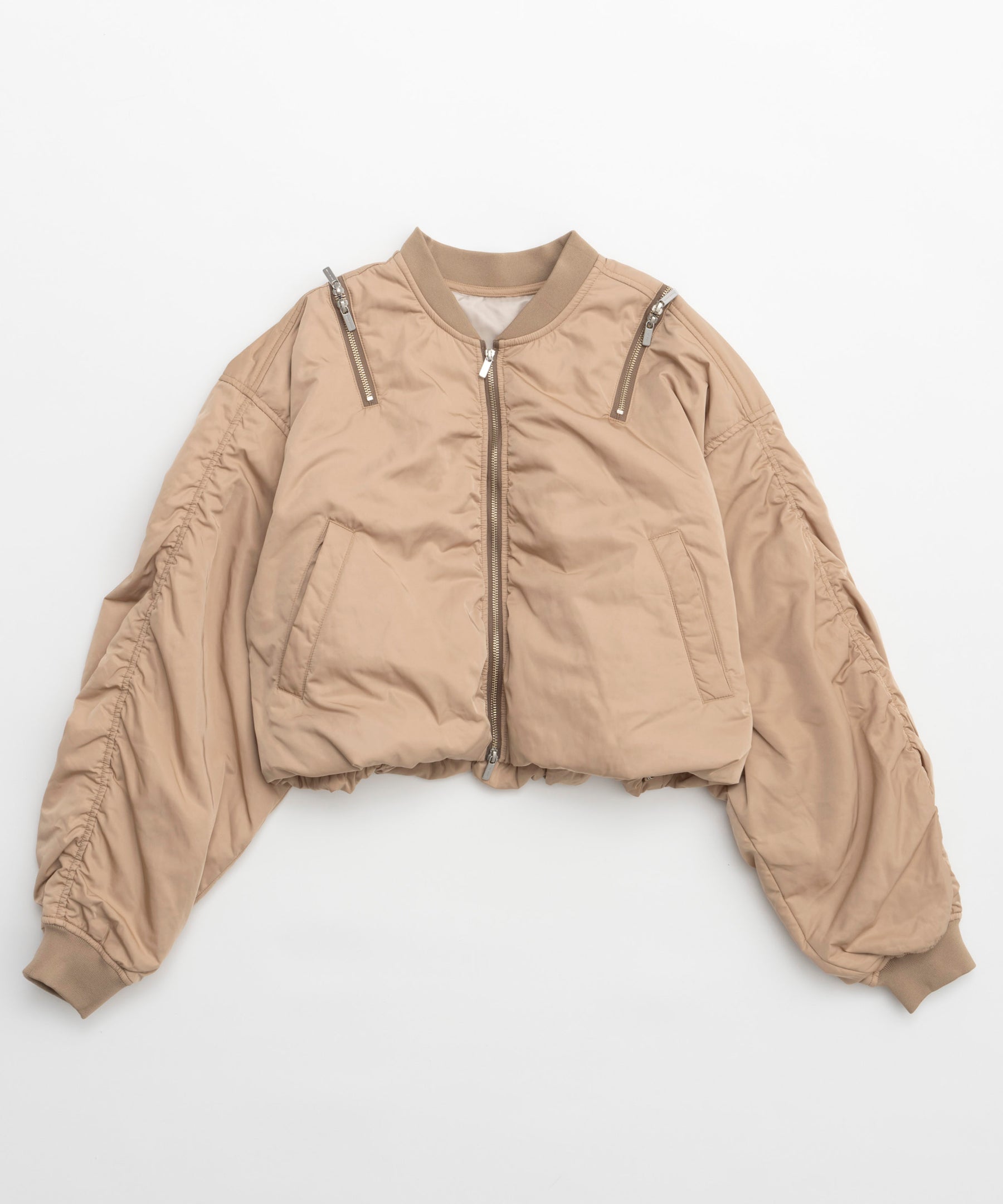 Shoulder Zip Nylon Blouson