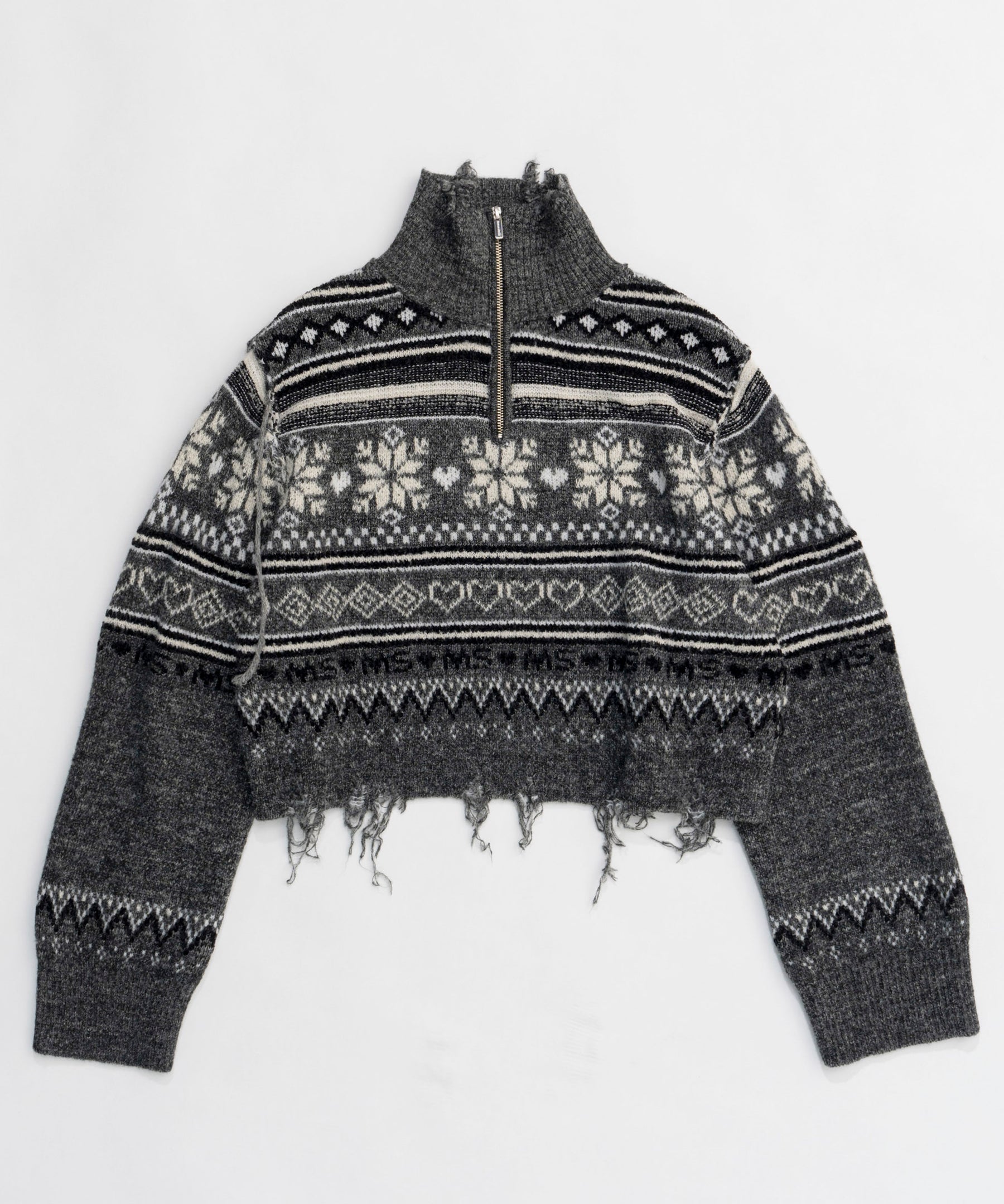 【24WINTER PRE-ORDER】Nordic Pattern Half Zip Knit Tops