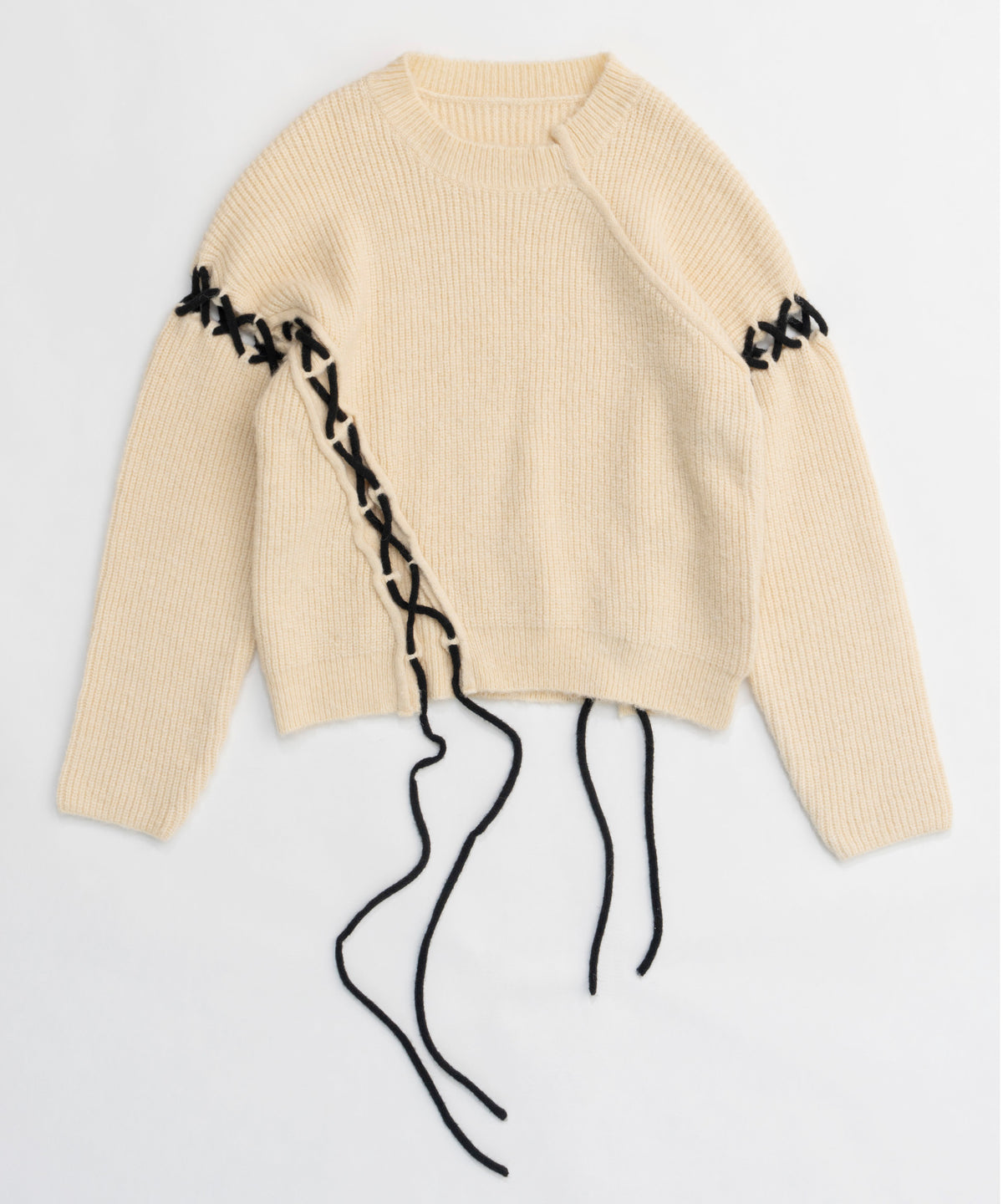 【24WINTER PRE-ORDER】Lace Up Knit Tops