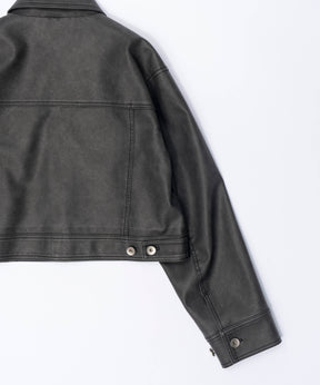 Washed Vegan Leather Short Length Blouson