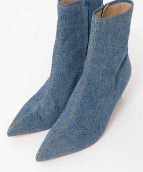 【SALE】Denim Pointed Short Boots