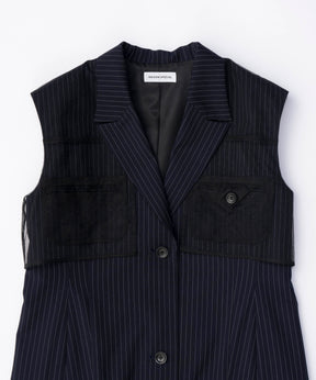 【SALE】Tailored Gilet One-piece Dress