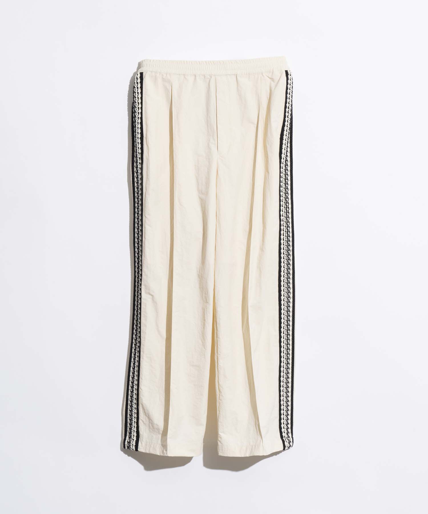 Washed Nylon Crochet Side Line Prime-Wide Easy Pants