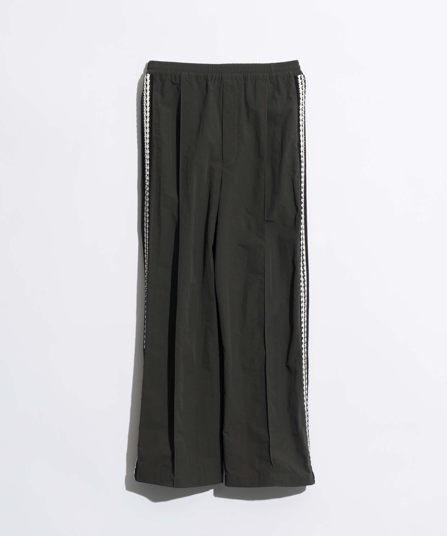 Washed Nylon Crochet Side Line Prime-Wide Easy Pants