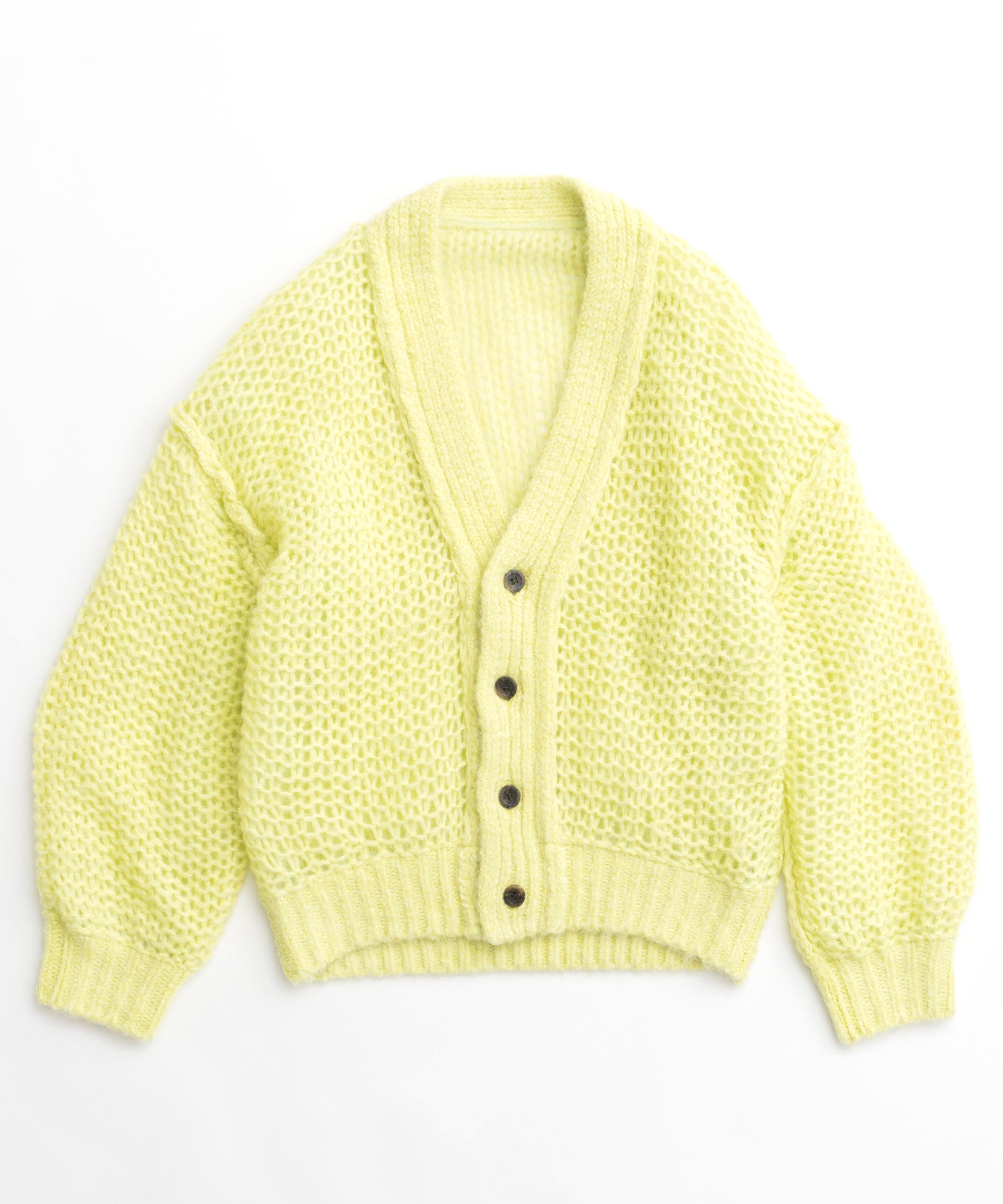 Tulle Layered Low Gauge Reversible Knit Cardigan