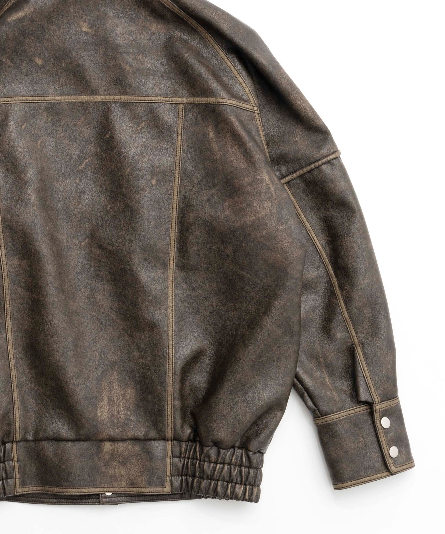 Faux Leather Oversized Blouson