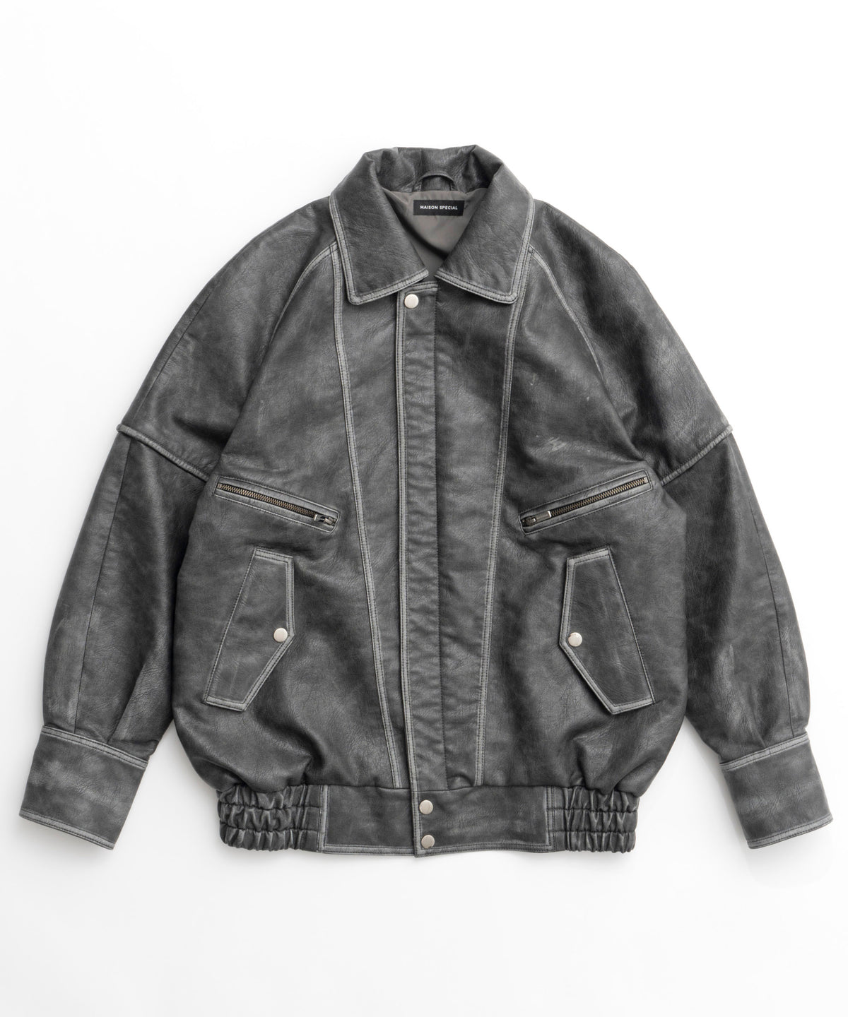 Faux Leather Oversized Blouson