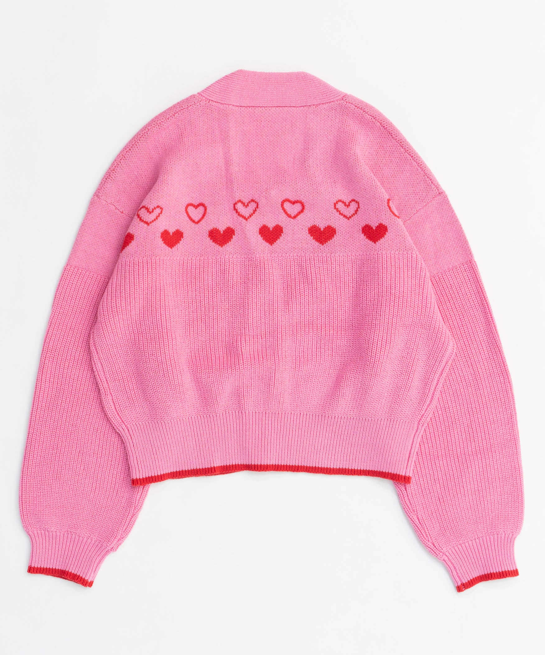 【24WINTER PRE-ORDER】Heart Jacquard Short Length Knit Cardigan