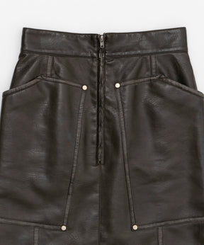 【SALE】Fake Leather Mini Skirt