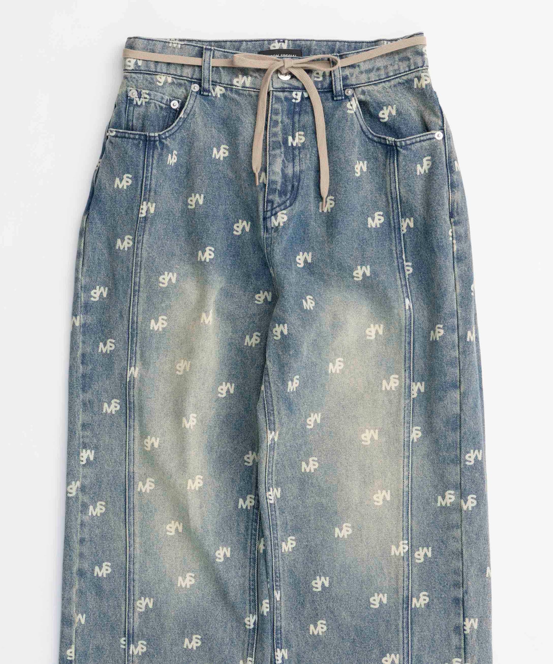 【24WINTER PRE-ORDER】Monogram Print Denim Pants