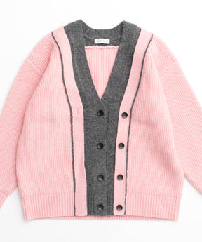 【24WINTER PRE-ORDER】Double Color Layered Knit Cardigan