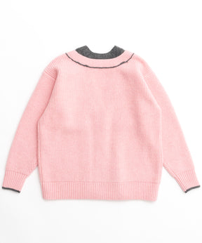 【24WINTER PRE-ORDER】Double Color Layered Knit Cardigan