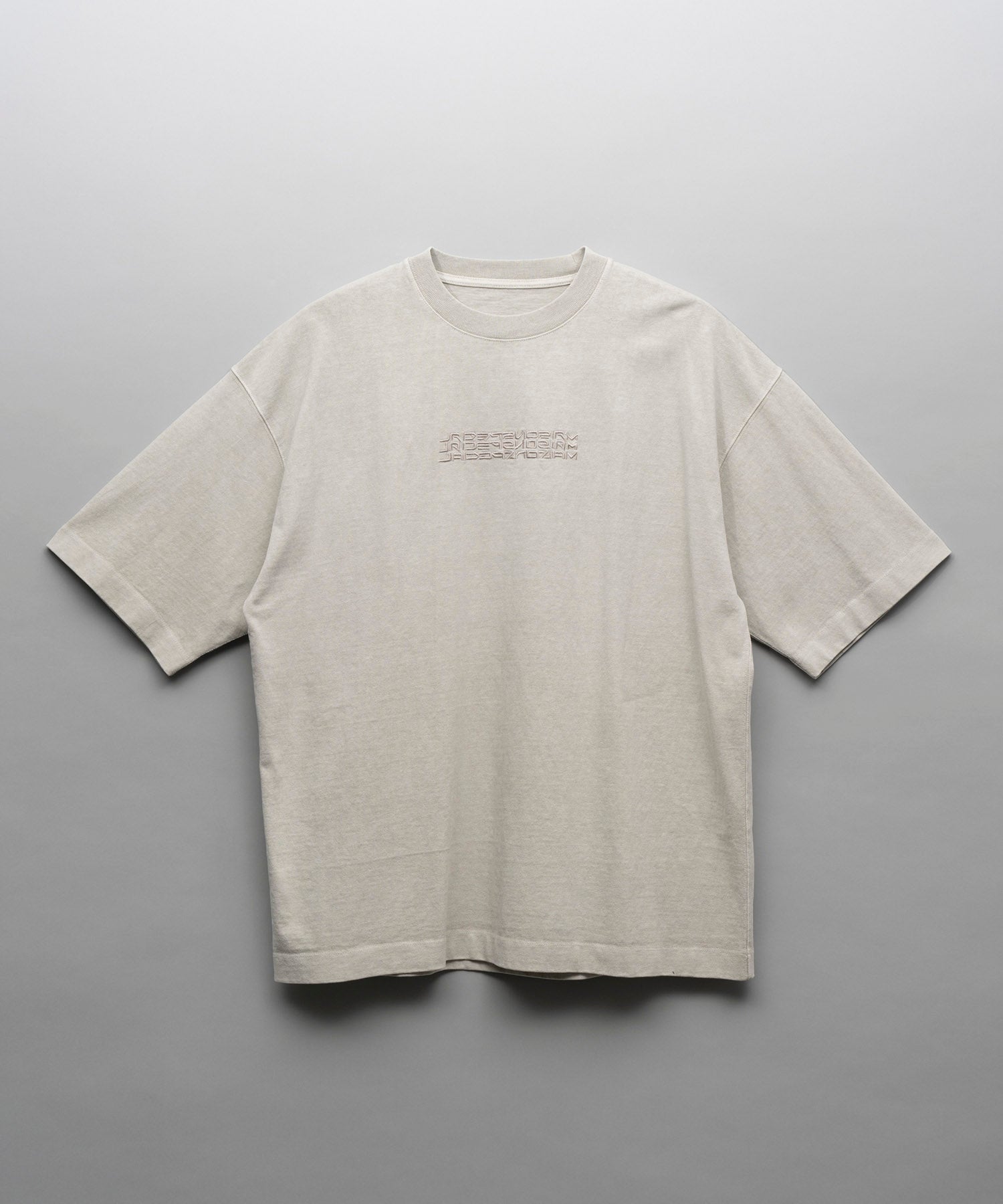 Logo Embroidery Prime-Over Pigment Crew Neck T-Shirt