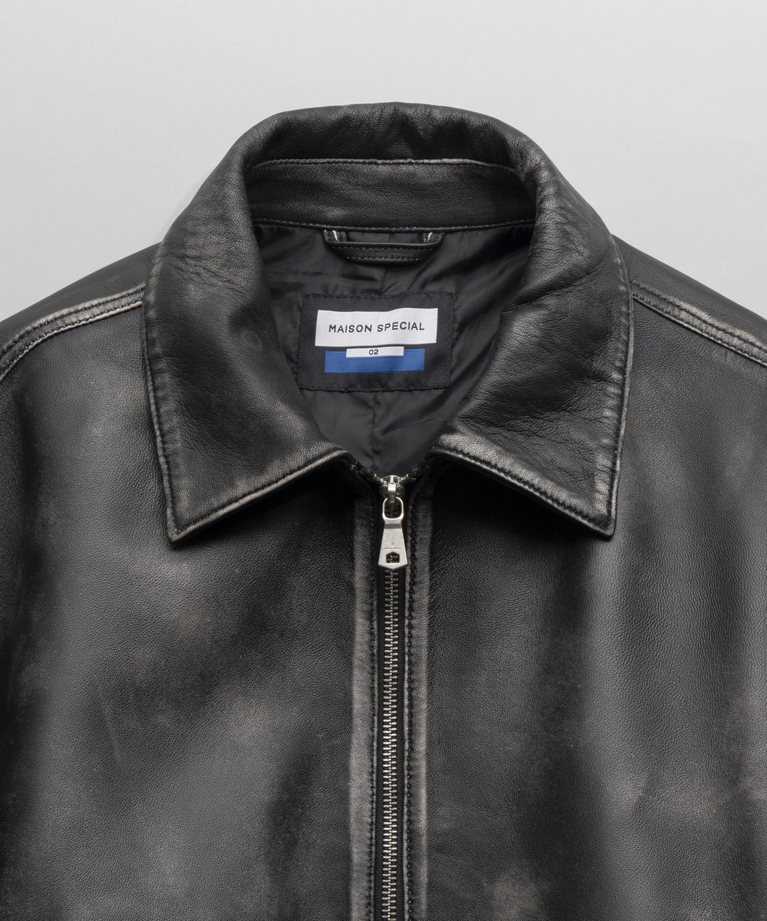 Sheep Leather Prime-Over Single Rider Collared Jacket