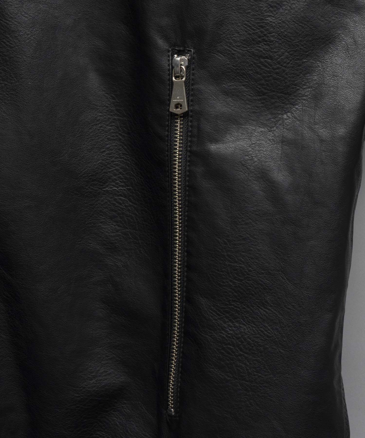 Artificial Leather Prime-Over Zip-Up Blouson