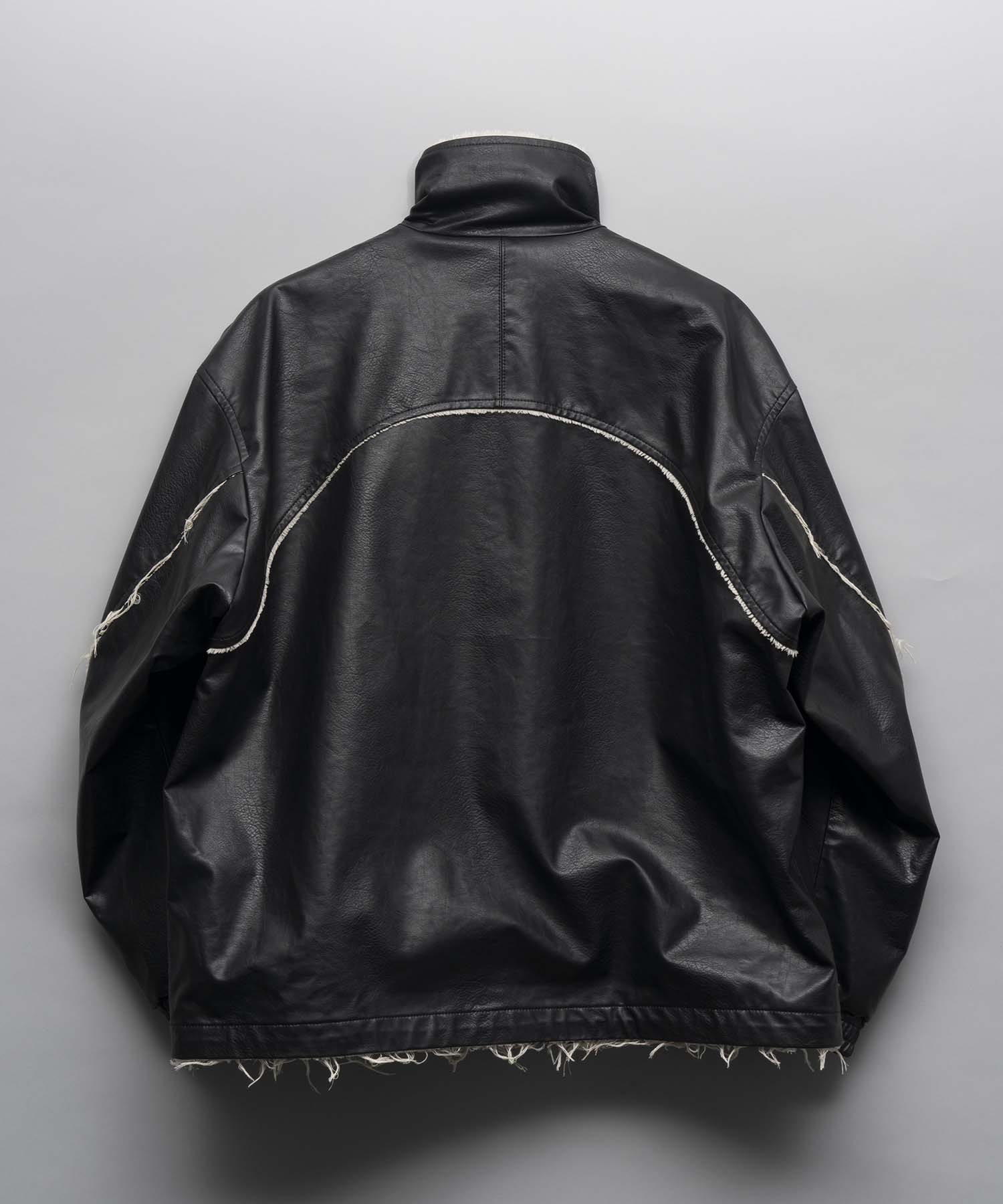 Artificial Leather Prime-Over Zip-Up Blouson